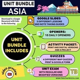 BUNDLE Asia: Slides, map quizzes, openers, note taking gui