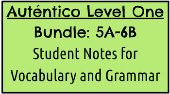 Preview of BUNDLE: Auténtico Level 1 Notes, Ch 5A-6B