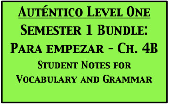Preview of BUNDLE: Auténtico Level 1, Semester 1 Notes (PE - 4B)