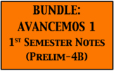 BUNDLE: Avancemos Level 1 Semester 1 Vocabulary and Grammar Notes