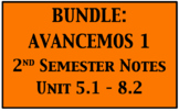 BUNDLE: Avancemos Level 1 Semester 2 Vocabulary and Grammar Notes