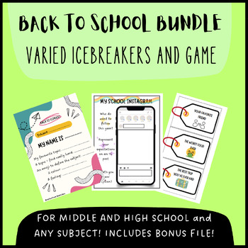 Preview of BUNDLE - BACK TO SCHOOL: Icebreakers and game for all subjects!