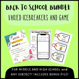 BUNDLE - BACK TO SCHOOL: Icebreakers and game for all subjects!