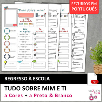 Preview of BUNDLE | Back to School Activities | All About Me + All About You in Portuguese