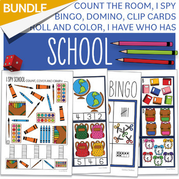 Preview of BUNDLE Back to School Counting Activities: Count The Room, Bingo, I Spy...