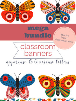Preview of BUNDLE:Back to School Spanish|French|German Printable Uppercase & Lowercase