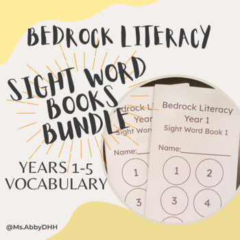Preview of BUNDLE- Bedrock Literacy Vocabulary Years 1-5 Sight Word Books (ALL 1500 Words)