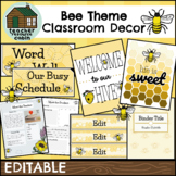 Bee Classroom Theme Decor Bundle EDITABLE