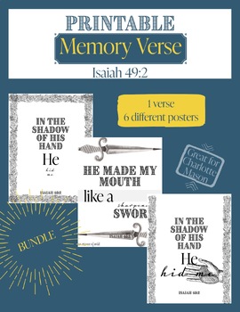 Preview of BUNDLE: Bible Memory Poster | Memorize Scripture | Charlotte Mason | Isaiah 49:2