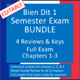 BUNDLE: Bien Dit 1 Chapters 1-3 Full Exam REVIEWS & Scantr