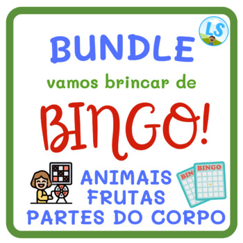 Preview of BUNDLE: Bingo - Animais, Frutas e Partes do corpo em Português