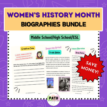 Preview of BUNDLE || Biographies of Women + Activities || Women's History Month