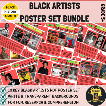 Preview of BUNDLE Black Artist Posters for Classroom Decor and Student Research