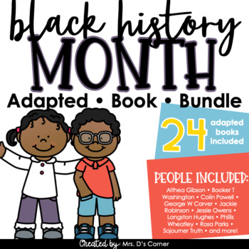 Preview of BUNDLE Black History Month Adapted Books [Level 1 and Level 2] 24 Books!