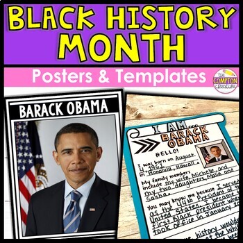 Preview of Black History Research Template Biography Project & Posters for a Bulletin Board