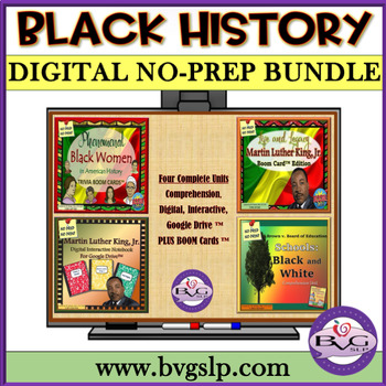 Preview of Black History Month Unit Including Boom Cards Digital BUNDLE
