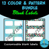 BUNDLE Blank Editable Labels - 12 Colors & Patterns