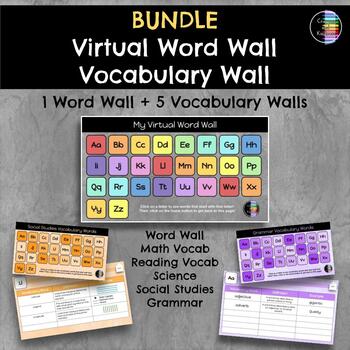 Preview of BUNDLE - Blank Virtual Work Wall + 5 Blank Vocabulary Walls - Google Slides