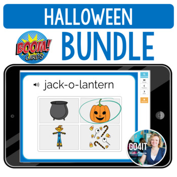 Preview of BUNDLE - Boom Cards™ Halloween Vocabulary Games with Audio