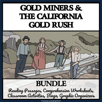 Preview of CALIFORNIA GOLD RUSH - Reading Comprehension, Activities, and Bingo