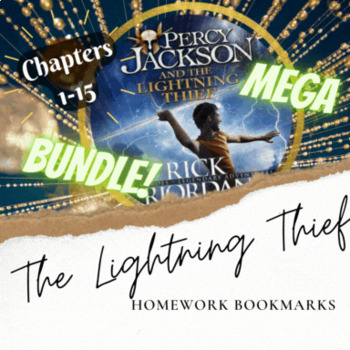 Preview of BUNDLE CHP 1-15 Homework Bookmark Lightning Thief Percy Jackson Text Evidence