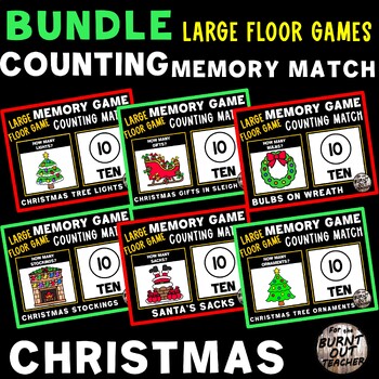 Preview of BUNDLE CHRISTMAS XMAS LARGE FLOOR MEMORY COUNT & MATCH GAMES COUNTING MATCHING