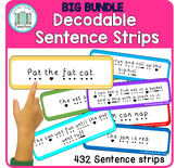 Decodable Sentence Strips - Short Vowel CVC CVCC and Digraph
