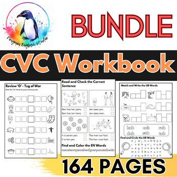 Preview of BUNDLE - CVC Phonics Workbook | Short Vowel Sounds | ESL/ELA/EFL/ELL