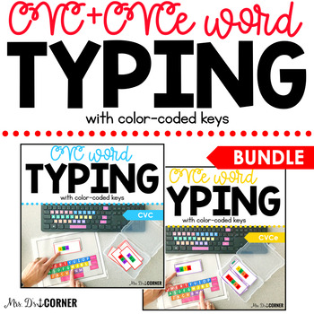 Preview of BUNDLE CVC and CVCe Word Keyboarding | Sight Word Activities | Typing Practice