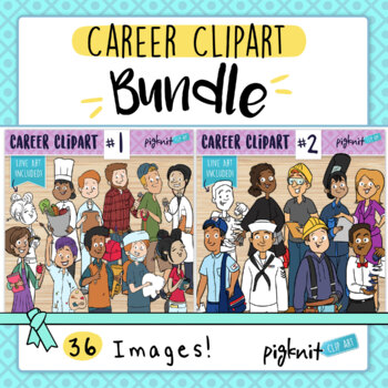 Preview of Career clipart bundle of 36 community helper images