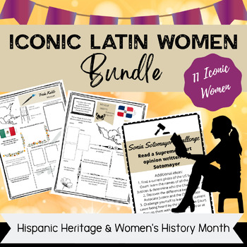 Preview of BUNDLE Celebrating Latin & Hispanic Women Icons | High School, PDF & Digital