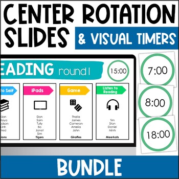 Preview of BUNDLE Center Station Rotation Slides & Visual Countdown Timers