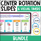 BUNDLE Center Station Rotation Slides & Visual Countdown Timers