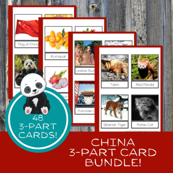 Preview of BUNDLE: China 3-Part Cards 4 Sets / Montessori Inspired / Hands On Learning