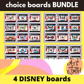 Preview of BUNDLE: Choice boards, drawing Disney, Star Wars, Princess, and more