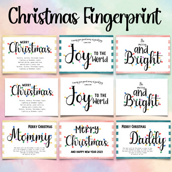 Preview of BUNDLE Christmas Fingerprint, winter craft, fingerpaint art, Christmas Preschool