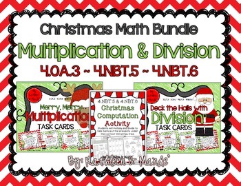 Preview of BUNDLE: Christmas Multiplication & Division {4.NBT.5, 4.NBT.6, 4.OA.3}