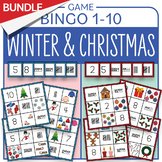 BUNDLE Christmas Winter Bingo Game Numbers 1-10, Ten Frame