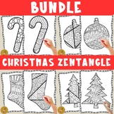 BUNDLE Christmas Zentangle Coloring Pages - Mindfulness Pa