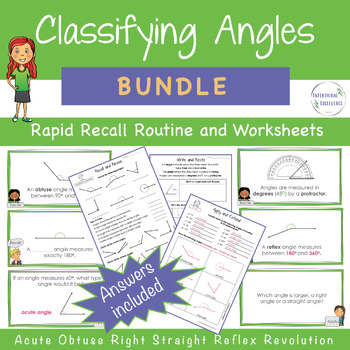 Preview of BUNDLE Classifying Angles Naming & Identifying 4th - 5th Grade Math WARM UP