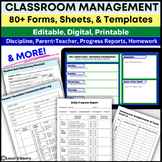 BUNDLE Secondary Classroom Management Forms Sheets High Sc