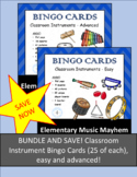 BUNDLE! Classroom Instruments Bingo - Easy & Advanced - Lo