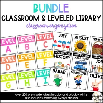 Preview of BUNDLE: Classroom Library and Level Library Labels