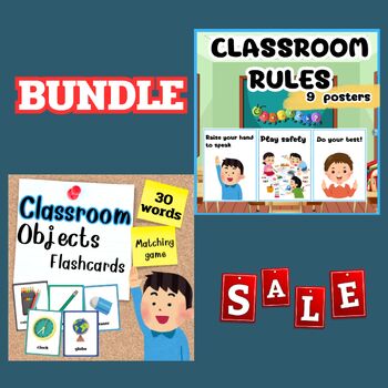 Preview of BUNDLE! Classroom rules and classroom words for classroom decor