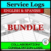 *BUNDLE* Collaboration/Consultation Service Logs in ENGLIS