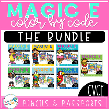 BUNDLE! Color by Code Magic E CVCe | Silent E Practice by Pencils and ...