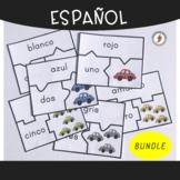 BUNDLE - Colors and Numbers Spanish Puzzles in Black and W