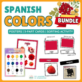 BUNDLE Colors in Spanish: Tarjetas de 3 partes, Pósteres, 