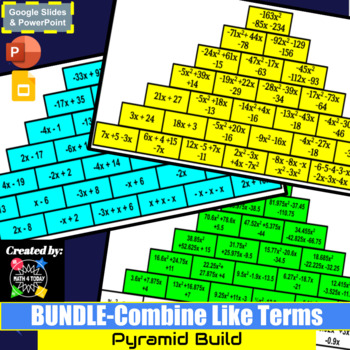 Preview of BUNDLE-Combine Like Terms-DIGITAL Activities-GoogleSlides/PowerPoint