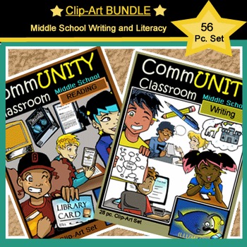Preview of *BUNDLE*: CommUNITY Middle School Writing& Literacy Set: 56 pc. Clip Art!